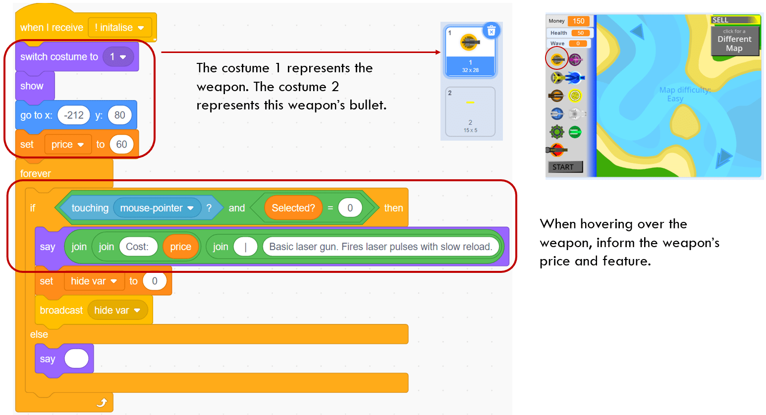 Learn Scratch by Reading and Analyzing Others’ Project Tower Defense The Coding Fun