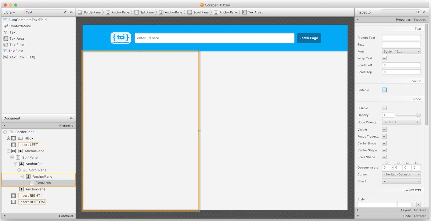 A Java  Scraping App with Jsoup and JavaFX The Coding Interface