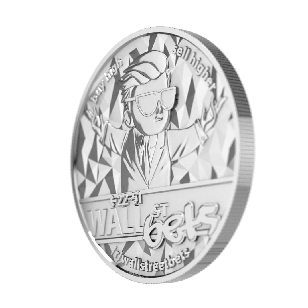 WALLSTREETBETS WSB 2021 1 oz .999 Pure Silver BU Round The Coin Shoppe