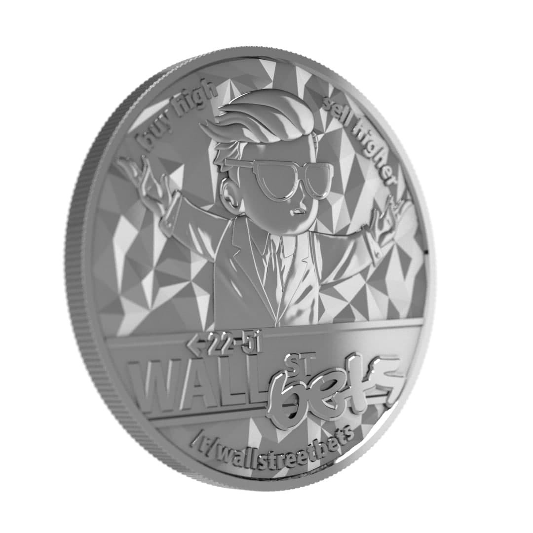 WALLSTREETBETS WSB 2021 1 oz .999 Pure Silver BU Round The Coin Shoppe