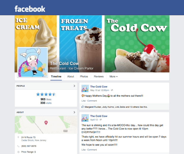 to The Cold Cow! Ice Cream Store Located in Cedar Brook, NJ