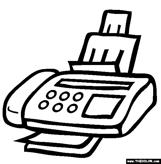 Fax Machine Clip Art Sketch Coloring Page