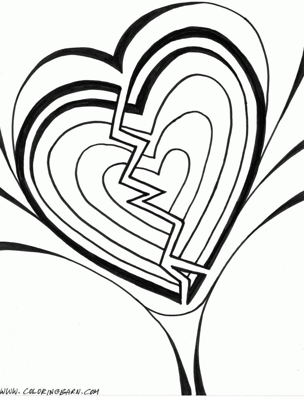 Heart Coloring Pages The Coloring Barn