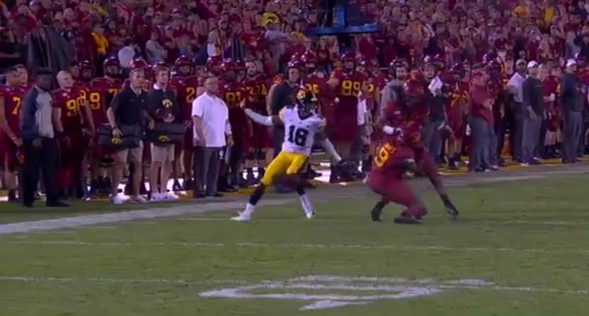 Iowa beat Iowa State after two Cyclones' players collided on a punt return