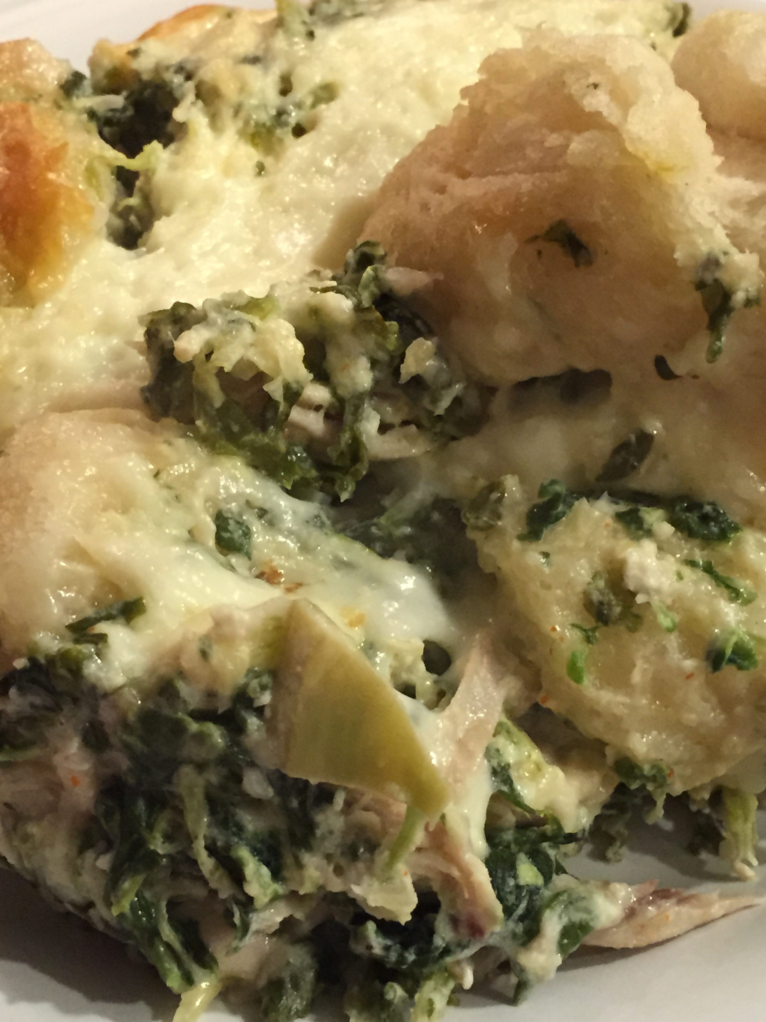 SpinachArtichoke Chicken Bubble Bake