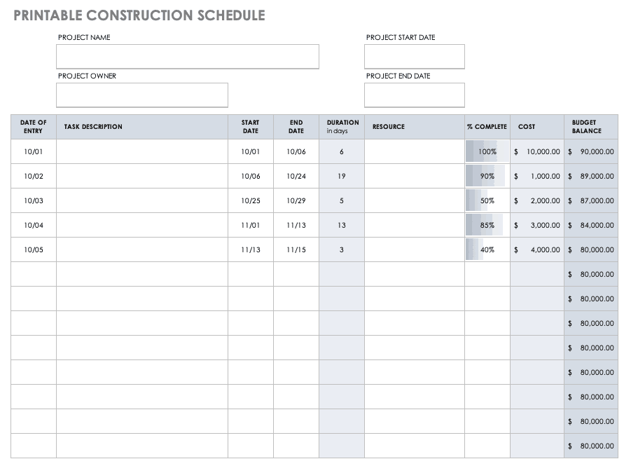 Download Construction Schedule Templates Construction Schedule using Excel Template Download Construction Schedule Templates Construction Schedule using Excel Template