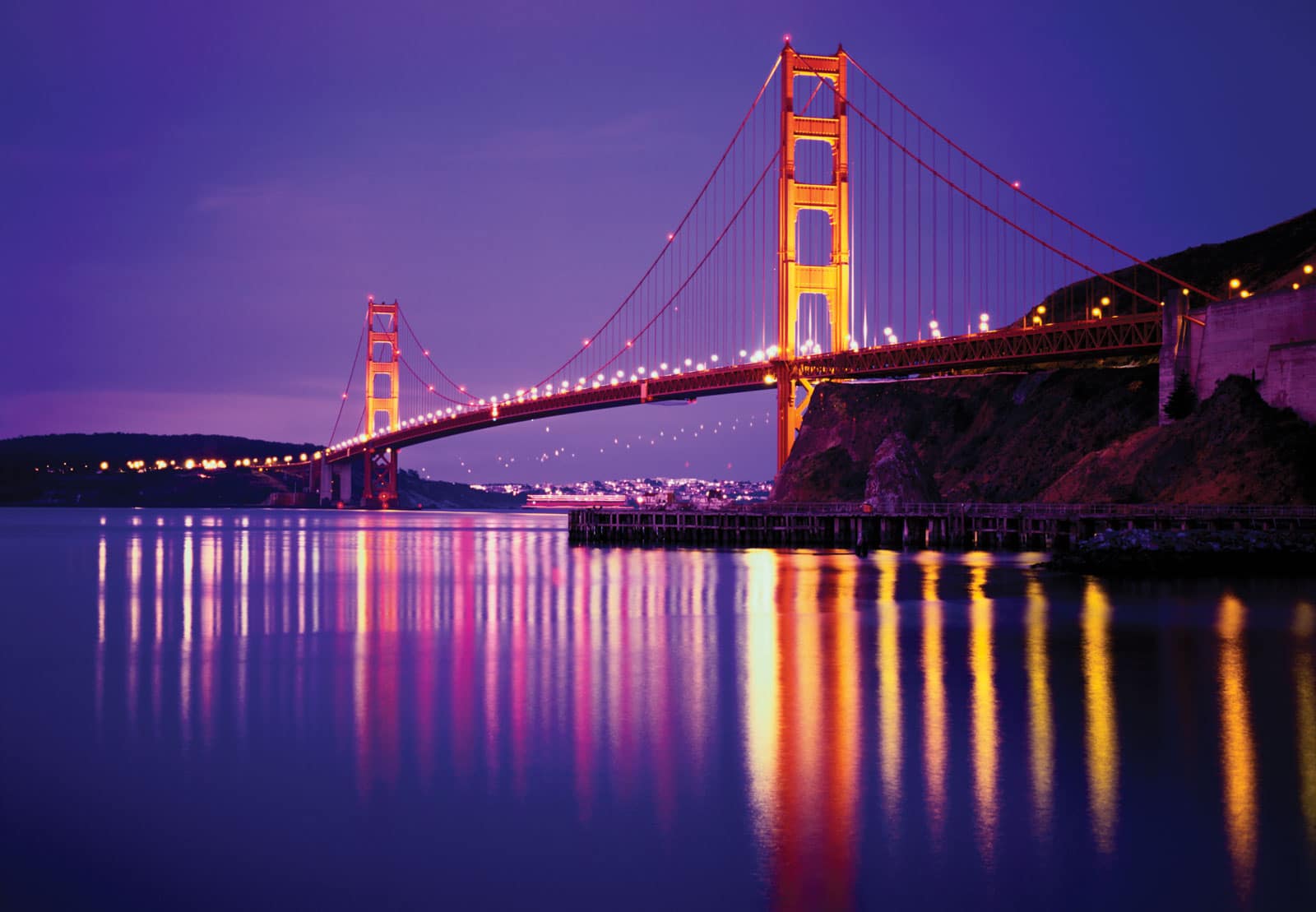 Golden gate bridge construction of one of the longest suspension