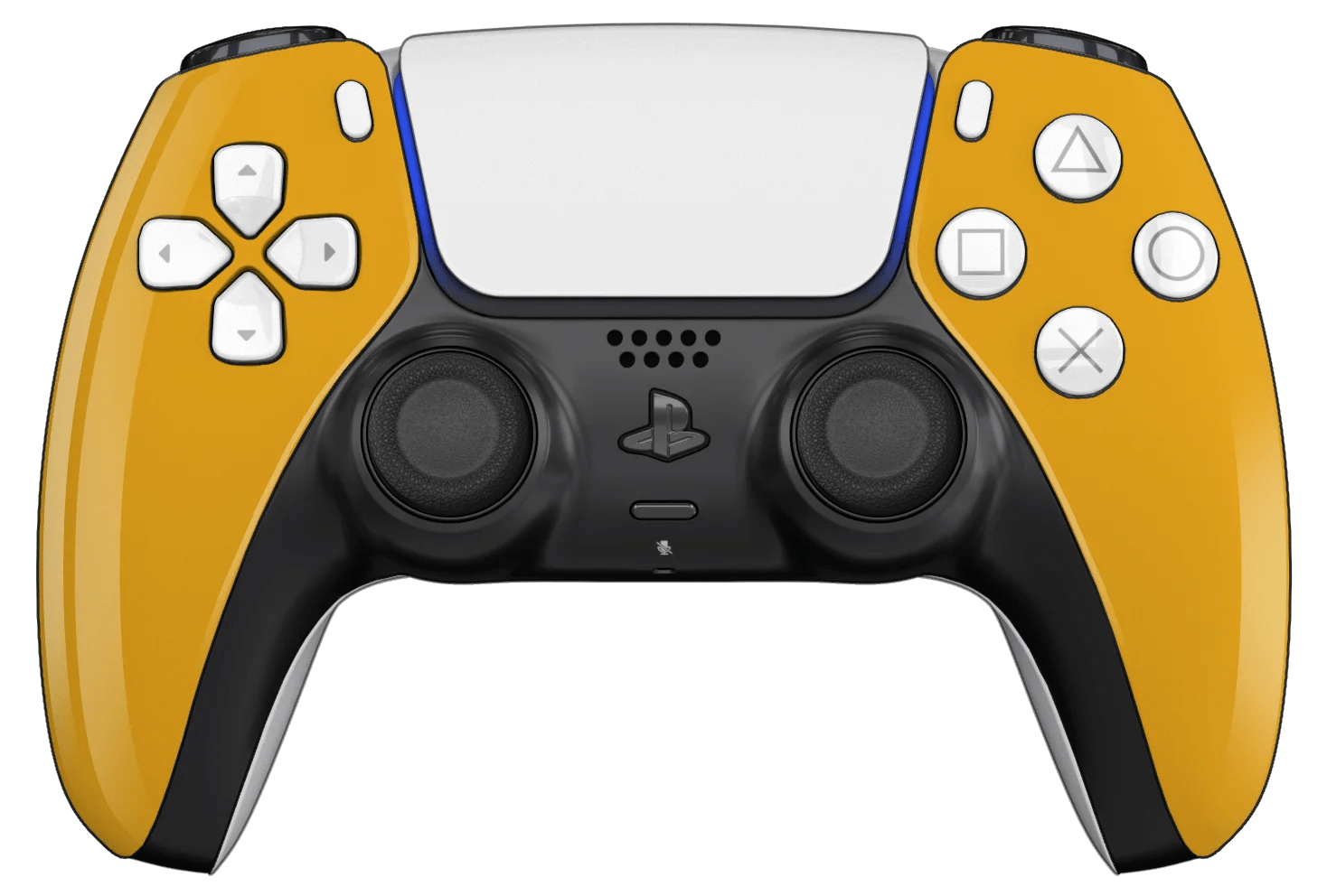 TCP Yellow PS5 Controller with White Buttons, Touchpad and Back Shell