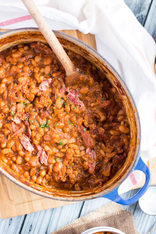 Easy Homemade Baked Beans with Smoked Ham Hock