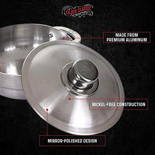 Cajun 6.7Quart Aluminum Dutch Oven Pot with Lid OvenSafe Round