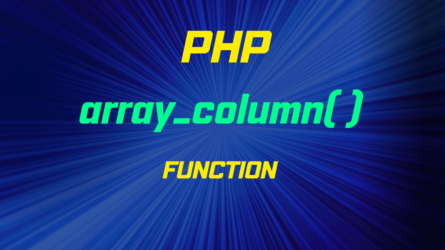 PHP array_column() Function TheCoolCoder