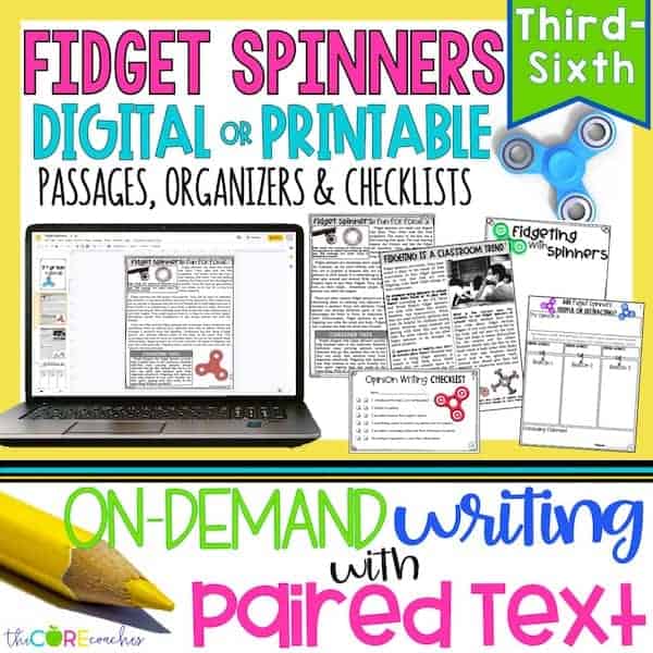 Paired Text Reading Passages about Fidget Spinners The Core Coaches