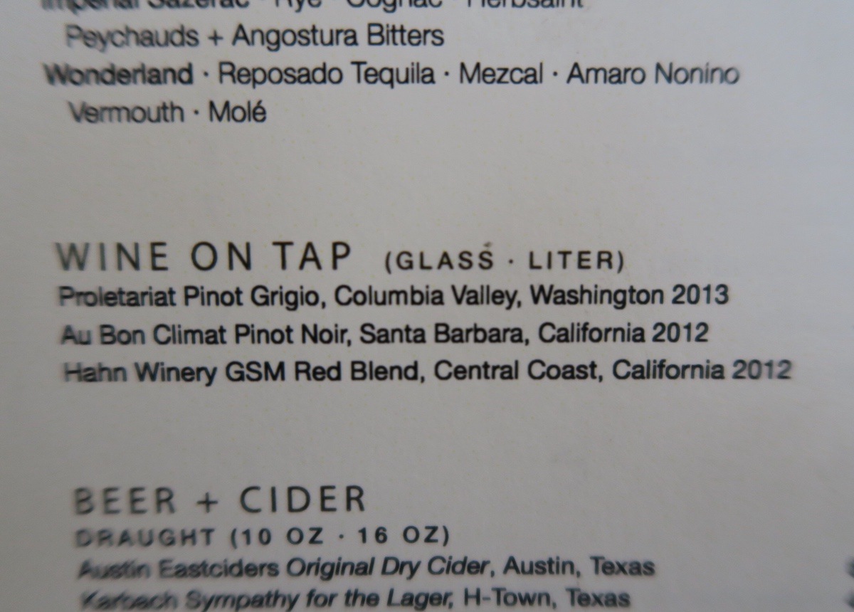 Wine Tasting Austin Wine on Tap at Second Bar + Kitchen The