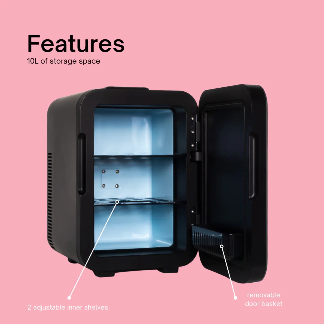 The Jumbo Black Marble Cosmetics Fridge Smart Skincare Storage To
