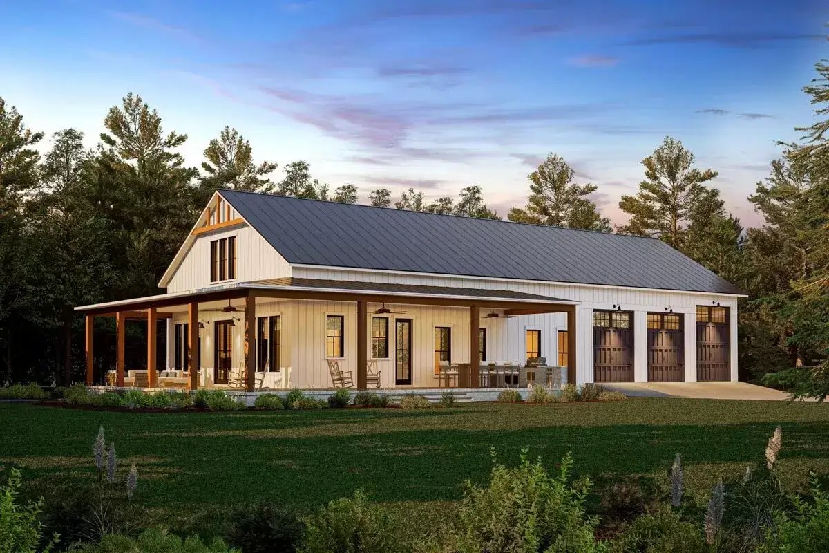 SingleStory, 4Bedroom Modern Farmhouse Barndo House with an Oversized