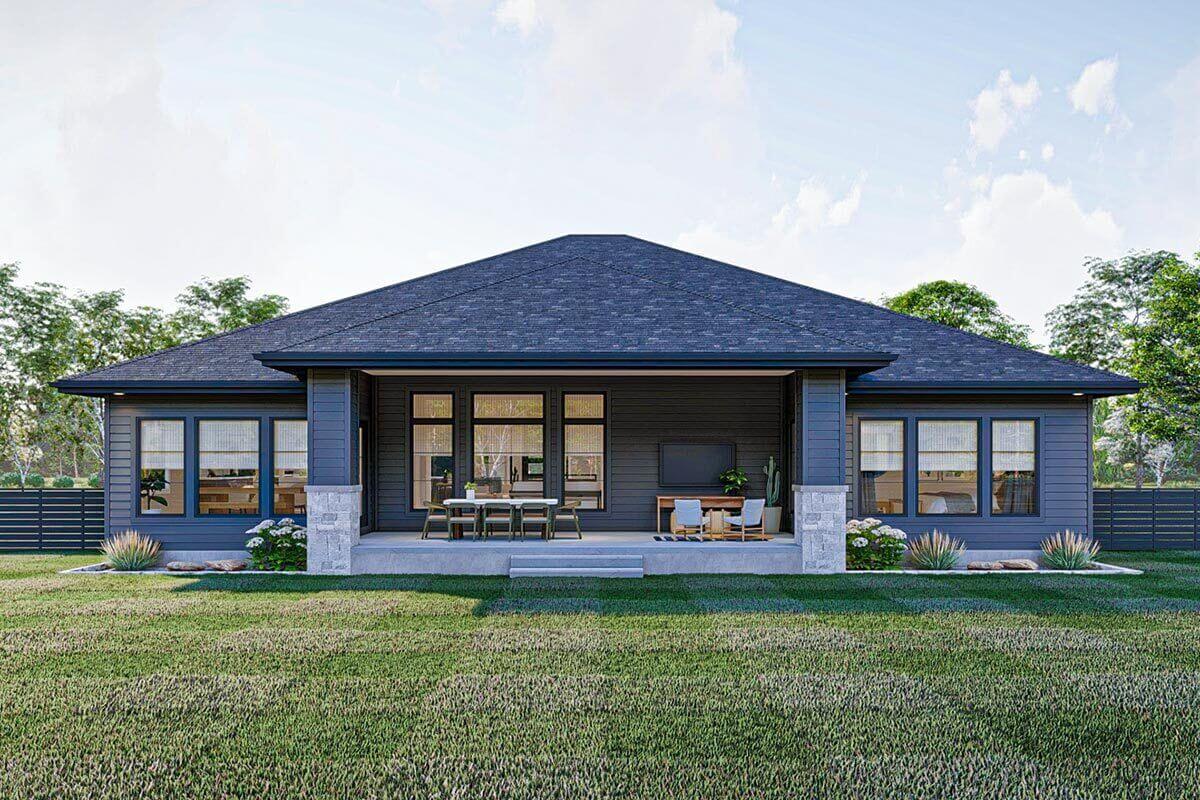 SingleStory, 4Bedroom Modern PrairieStyle House Under 3,000 Square