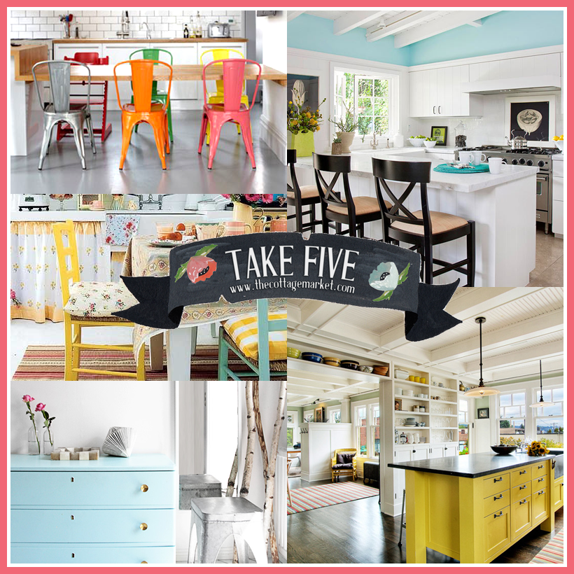 Take 5: All about a pops of color in your white kitchen