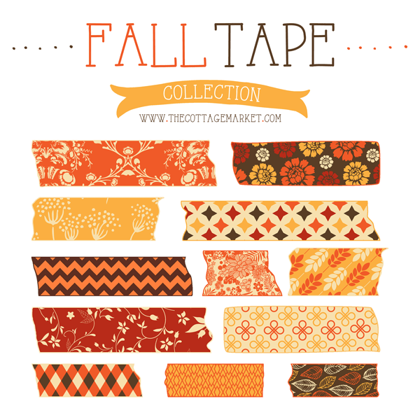 FREE Fall Digital Washi Tape Collection