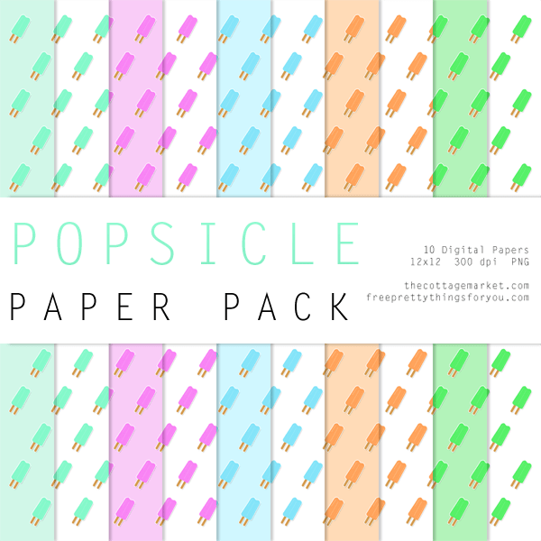 FREE Popsicles Digital Scrapbooking Paper Pack