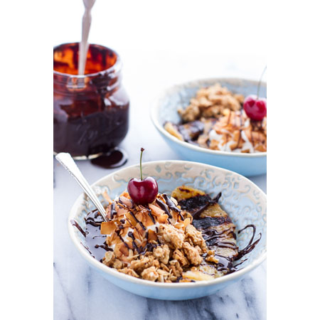 Half Baked Harvest...Vegan Deconstructed Boozy Mocha Drenched Grilled Banana Coconut Cream Pies