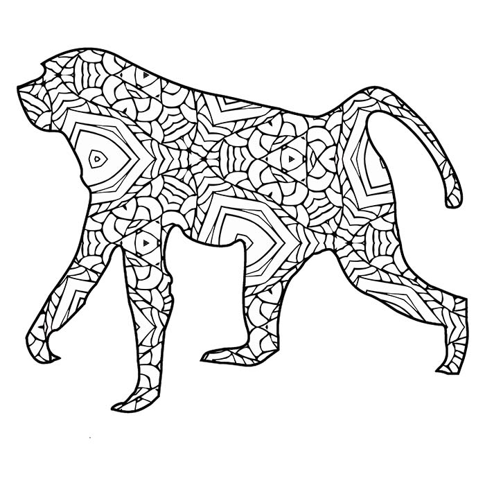 This printable geometric monkey makes for a fun coloring activity.