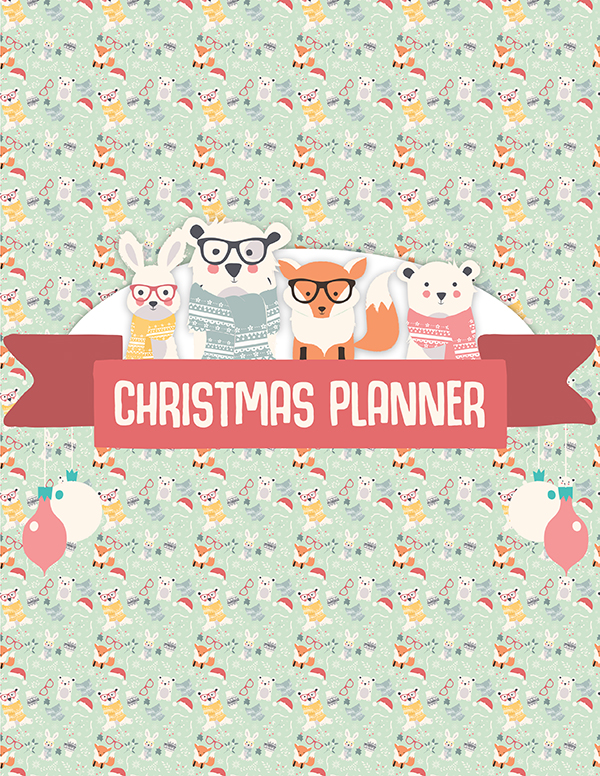 Christmas Planner Front Cover - This adorable woodland creatures christmas planner will help you plan the perfect Christmas