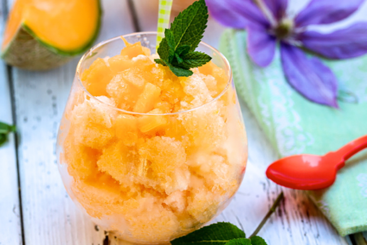 This cantaloupe granita drink is a great dessert choice.