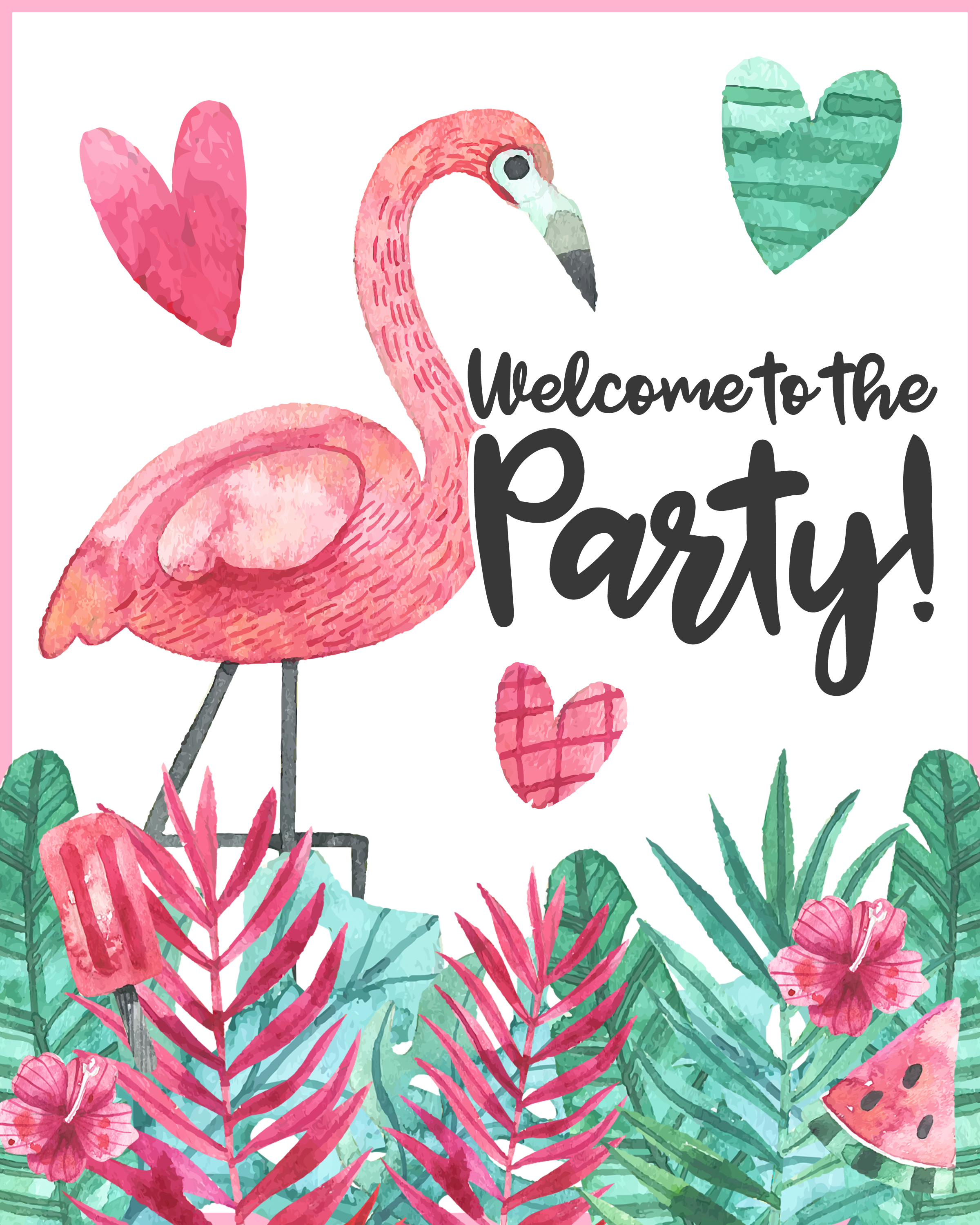 Free Printable Flamingo Party Pack The Cottage Market