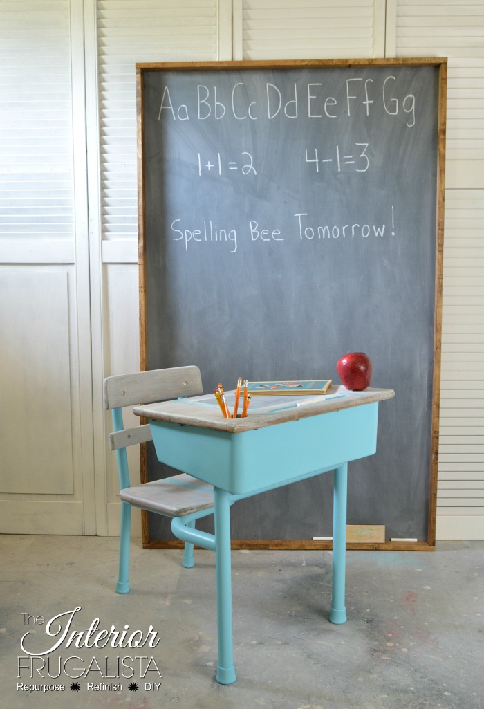 This re-purposed chalk board works great in this renovated classroom.