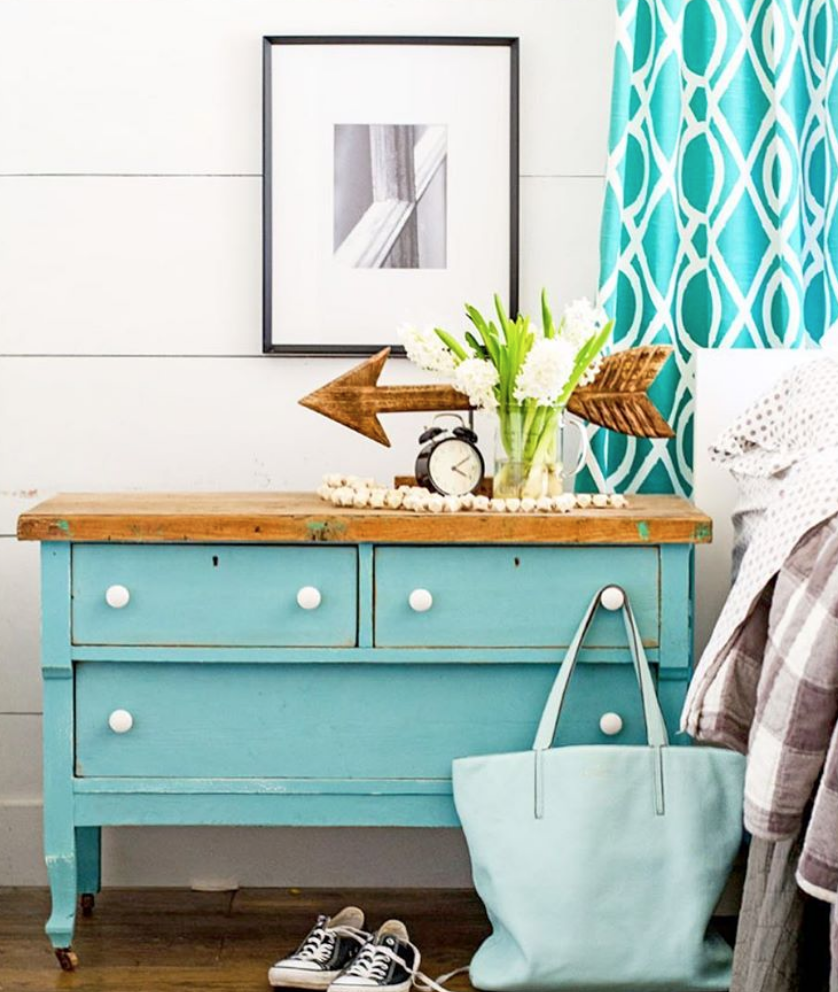 blue farmhouse dresser Fluted 6 Drawers Dresser for Bedroom, 48" Wide Modern Chest of Drawers   Hawkins Woodshop