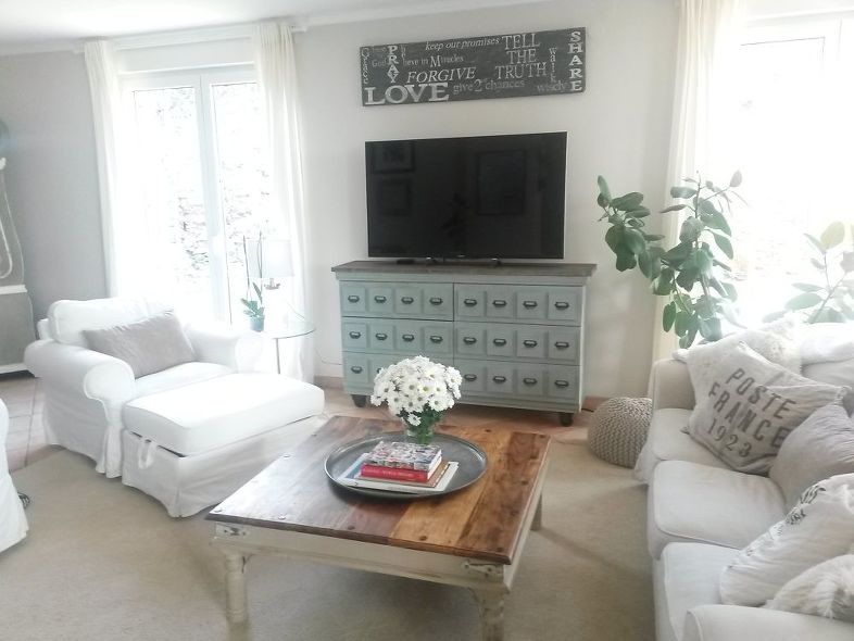 This totally transformed Tarva IKEA dresser is now a stunning TV stand and cabinet