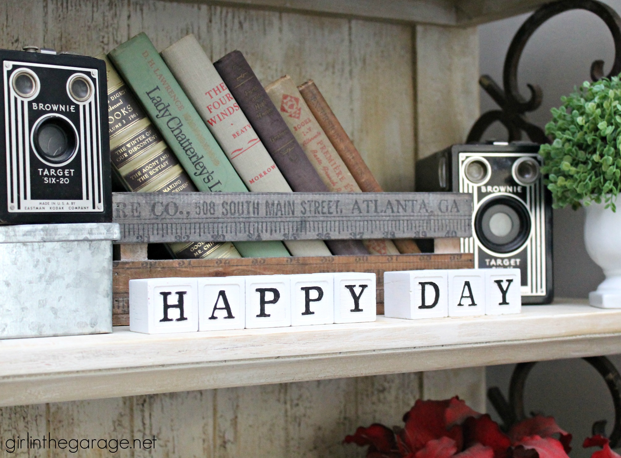 baby blocks aren't just for babies - with a fresh coat of paint, these letter blocks make a farmhouse style sign