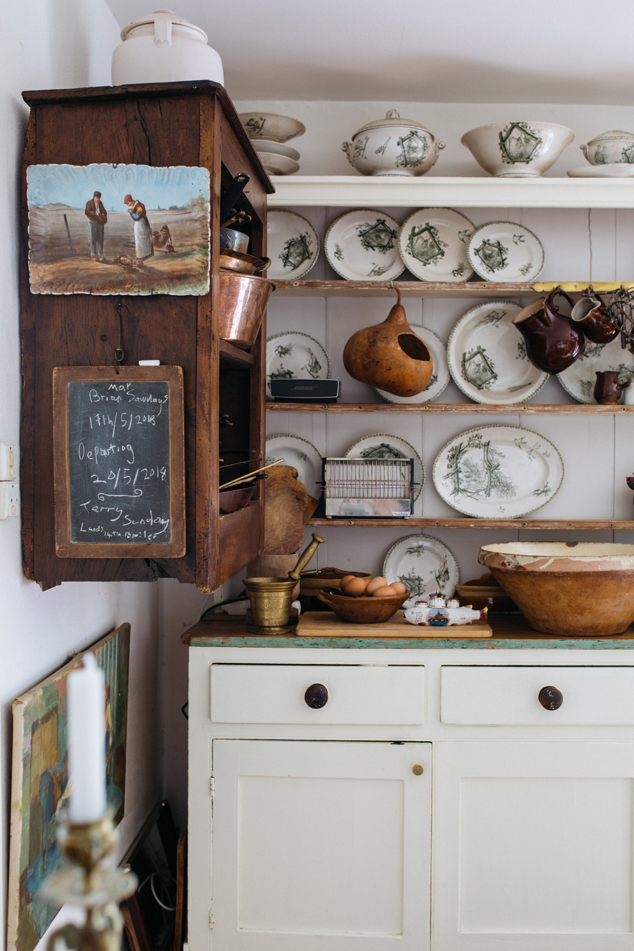 This gorgeous farmhouse kitchen is full of DIY elements and vintage pieces that bring the whole style together