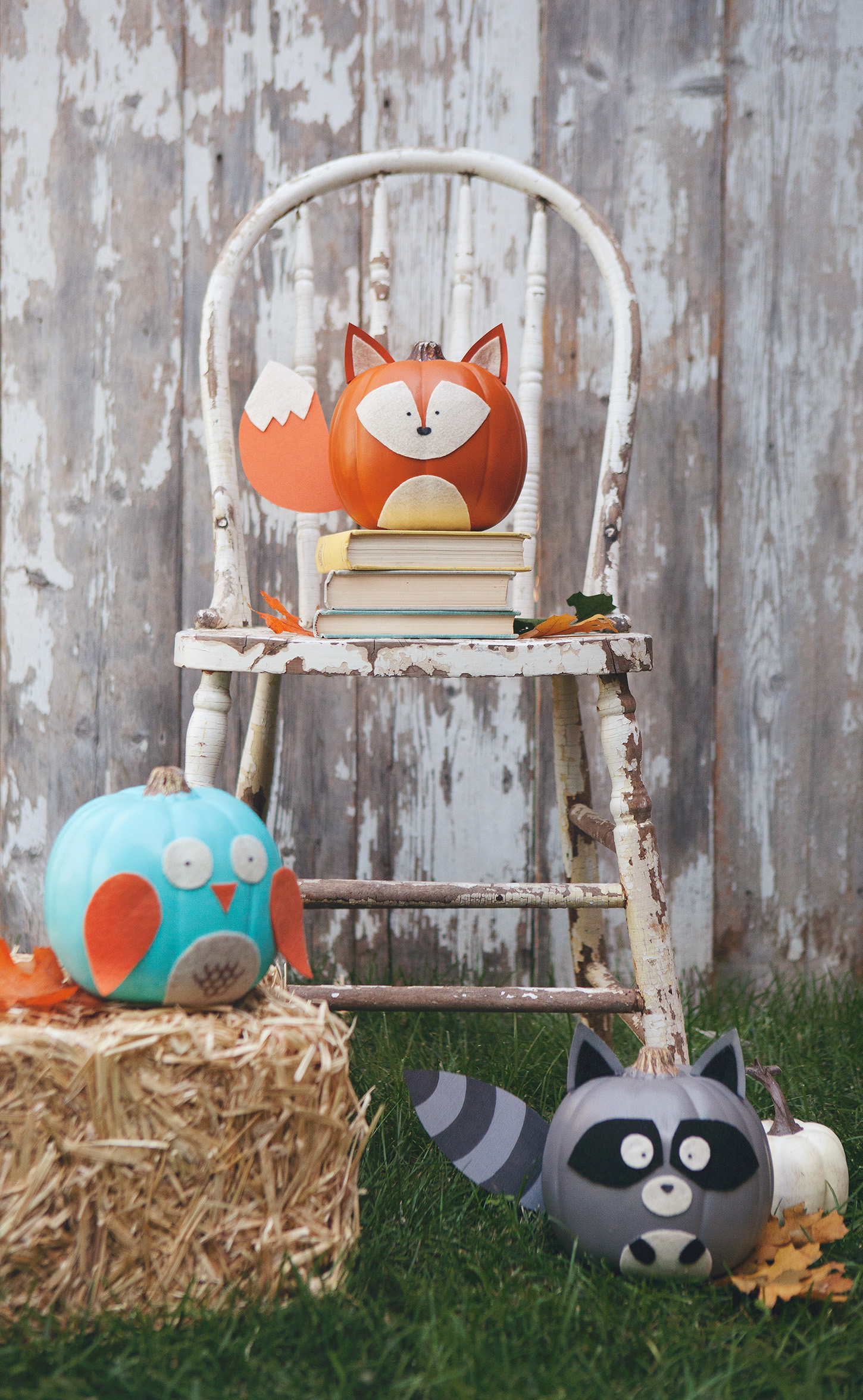 Come and visit and check out all of these Farmhouse Style No Carve Pumpkins for Fall! So many different Styles that require no carving mess!