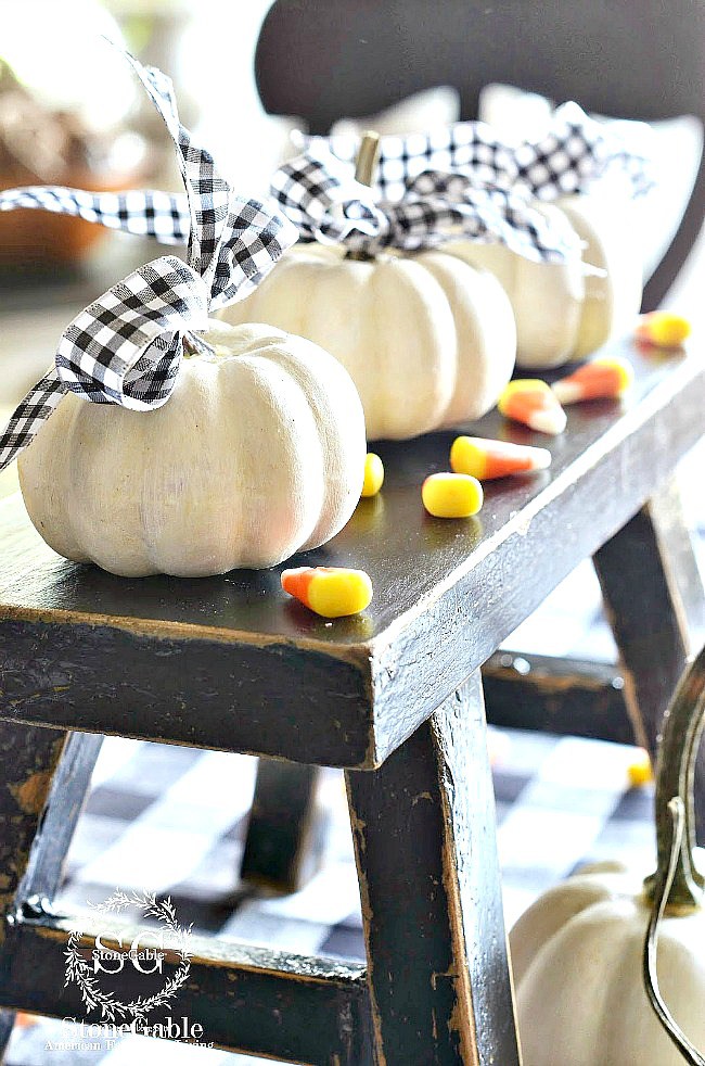 Come and visit and check out all of these Farmhouse Style No Carve Pumpkins for Fall! So many different Styles that require no carving mess!