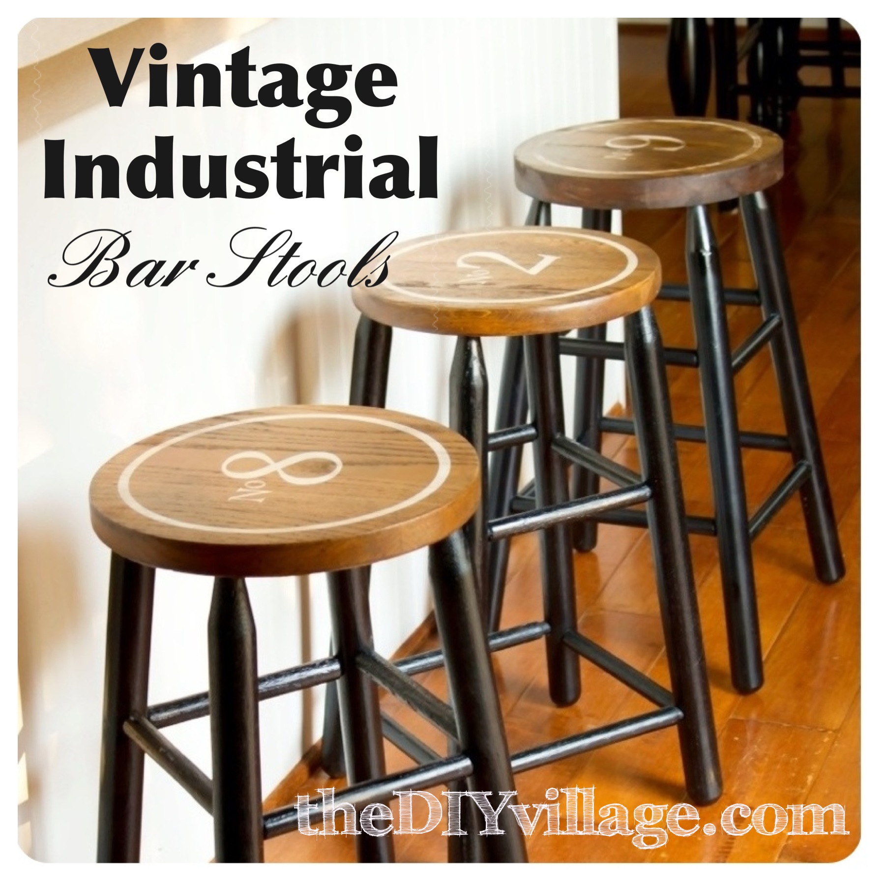 These vintage industrial bar stools are trendy and classic.