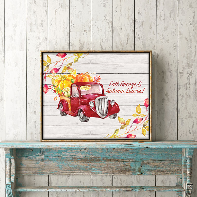 Time to decorate for Fall so it is the perfect time for Free Printable Farmhouse Fall Truck Wall Art! The perfect touch of Autumn!