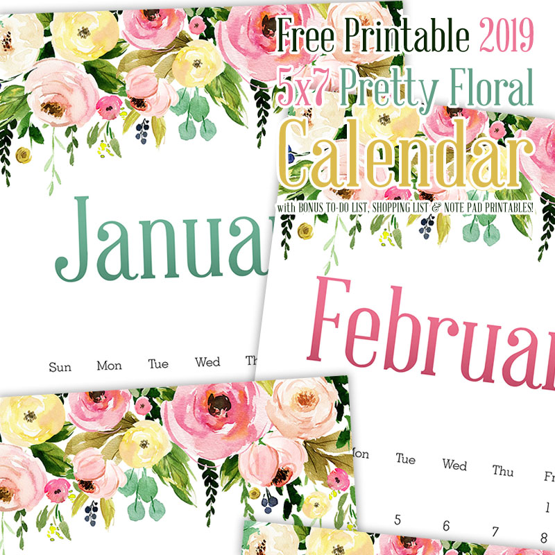 The Best Free Printable 2019 Calendars are waiting for you! Come and print the ones that you love and created your own personal Calendars for the New Year!