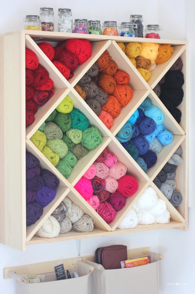 Fun and Fabulous Craft Room Organizational Hacks & Ideas so you can get one of your favorite rooms totally organized so you can do your projects in a snap!