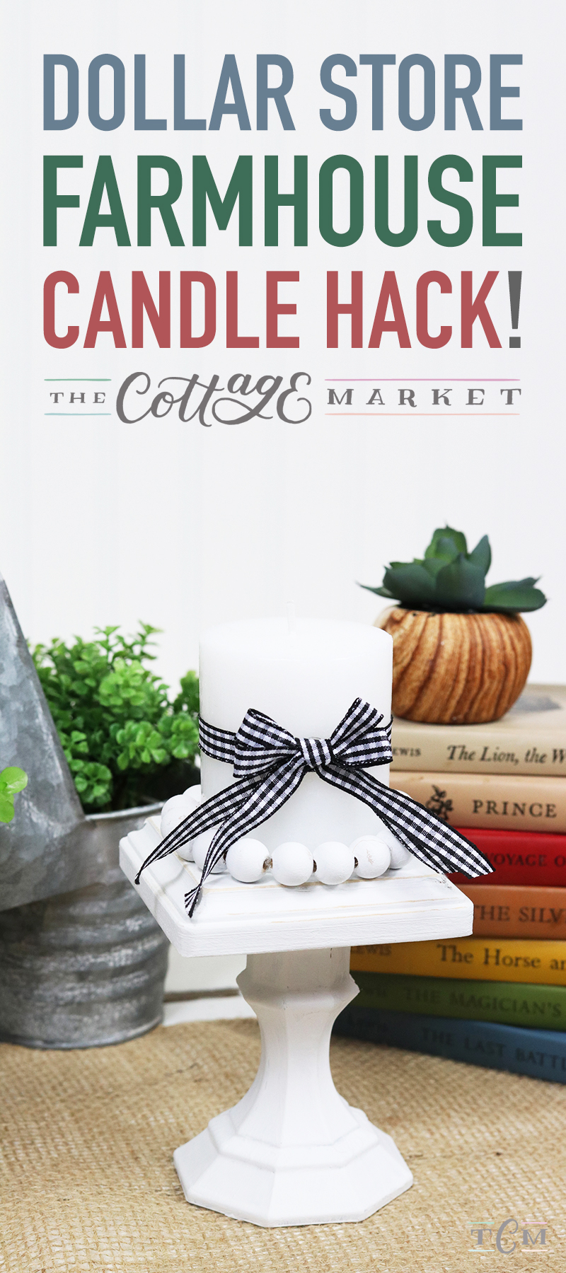 This Quick and Easy Dollar Store Farmhouse Candle Hack is the 4th DIY Farmhouse Dollar Store Hack in our new series! It's amazing how quick... easy and budget friendly these creations can be