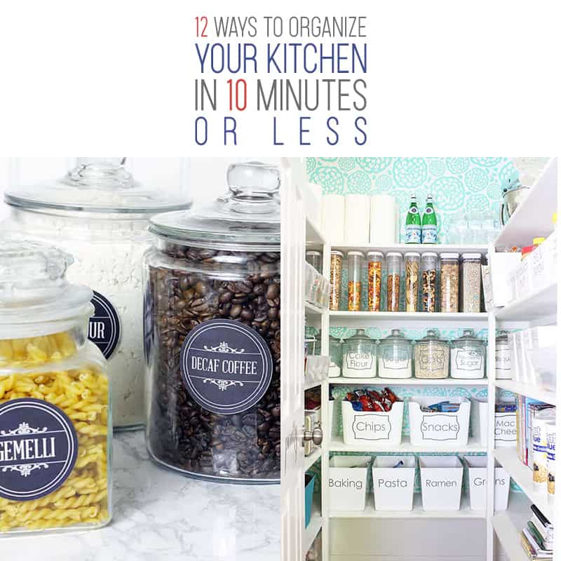 These 12 Ways to Organize Your Kitchen in 10 Minutes or Less are going to have you totally organized in no time! You won't believe what these little difference will make in your daily Kitchen Life!