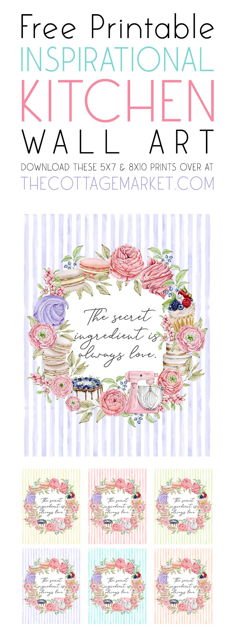 Free Printable Inspirational Kitchen Wall Art - The Cottage Market
