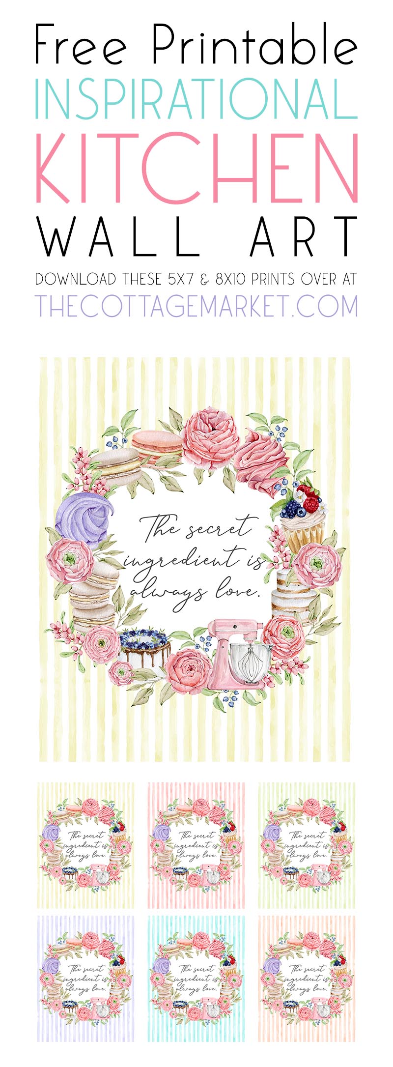 Free Printable Inspirational Kitchen Wall Art - The Cottage Market