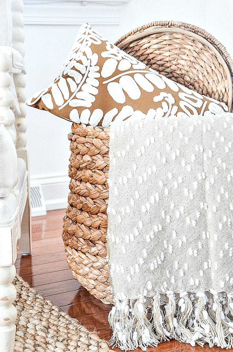 Adding Farmhouse Charm By Decorating With Baskets is very quick, easy and budget friendly. Baskets are so versatile! You are going to want to try them all!