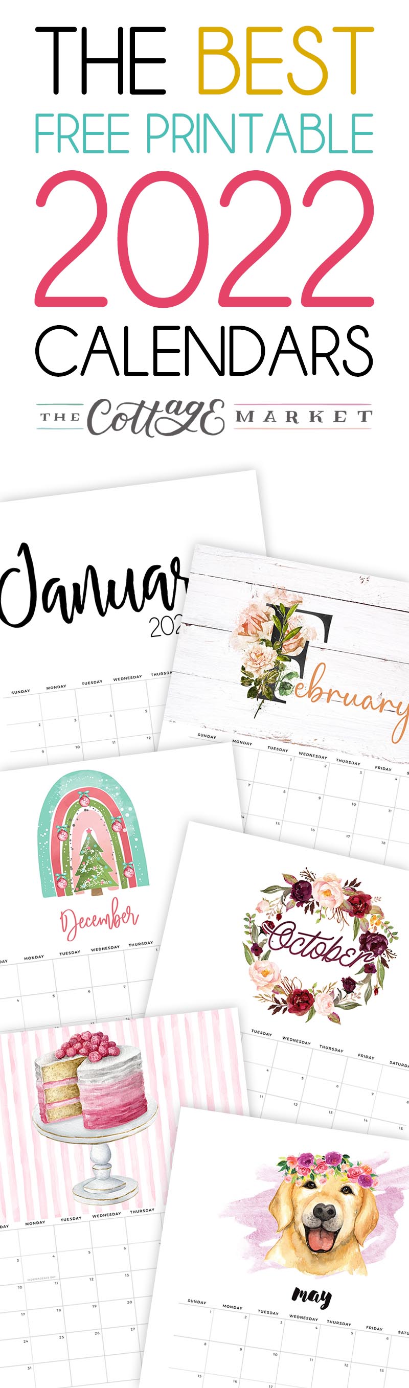 The Best Free Printable 2022 Calendars! - The Cottage Market