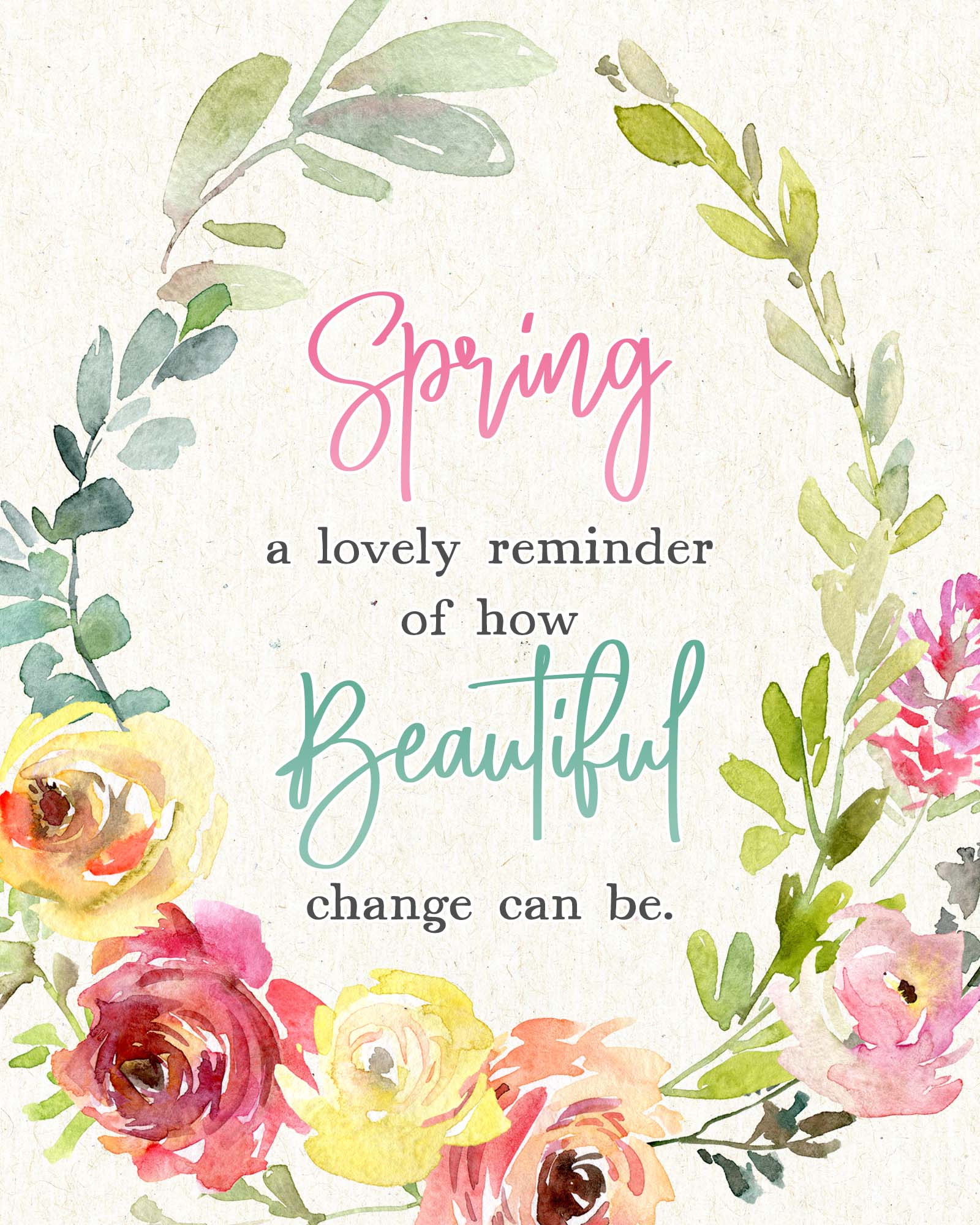 Spring Qoute Time Free Printable Spring Time Quote - The Cottage Market