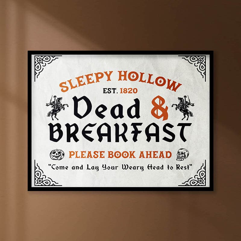 This Fun Free Printable Sleepy Hollow Dead and Breakfast Sign is going to add a little BOO to your decor!