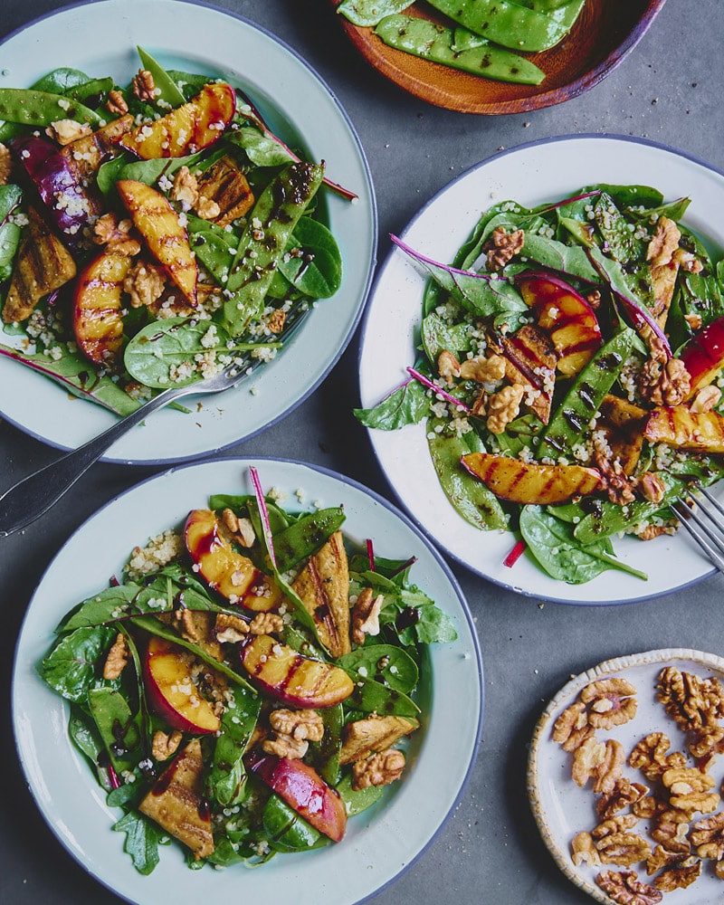 Grilled Peach and Tofu Summer Salad
