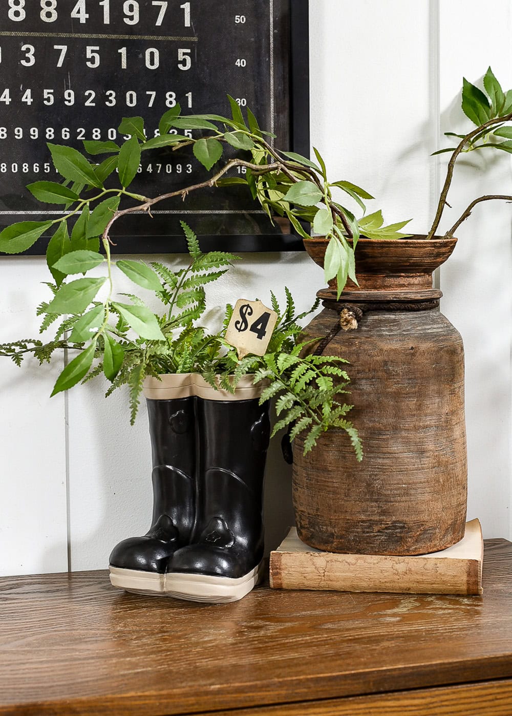 Before & After: Thrifted Rainboot Planter