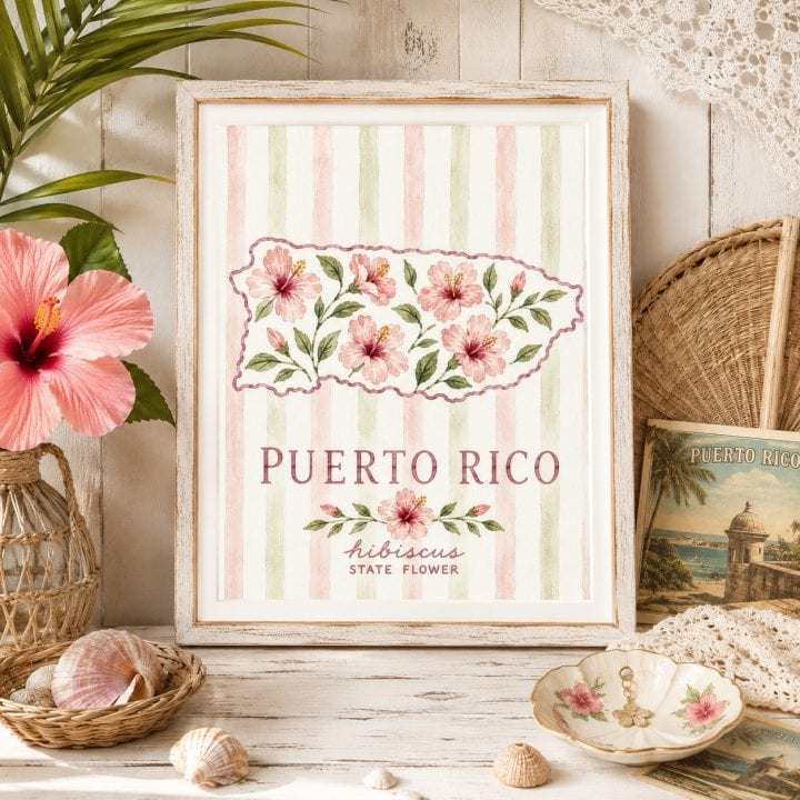 Puerto Rico: Hibiscus State Flower Wall Art